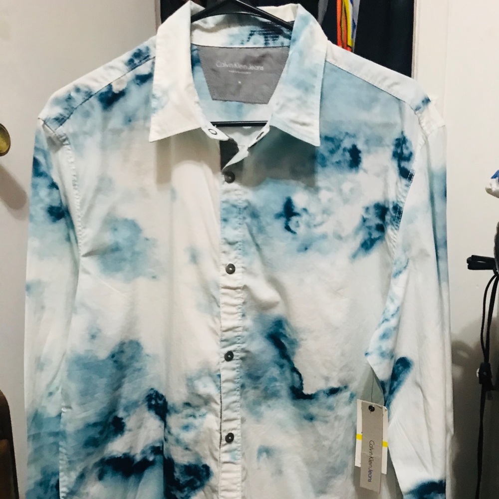 CK Jeans Men's Long Sleeve Button Down Shirt M